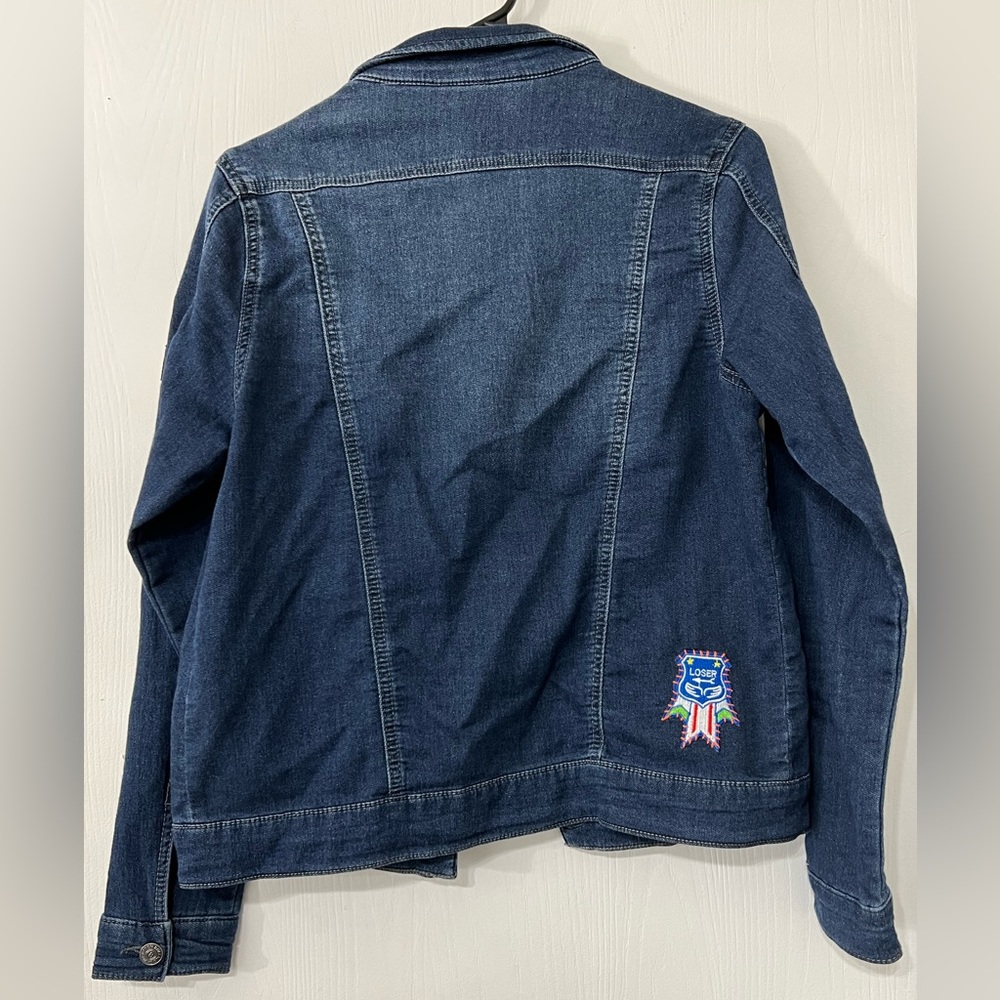 Buffalo David Bitton Patch Patchwork Faux Jean Jacket - Picture 7 of 10